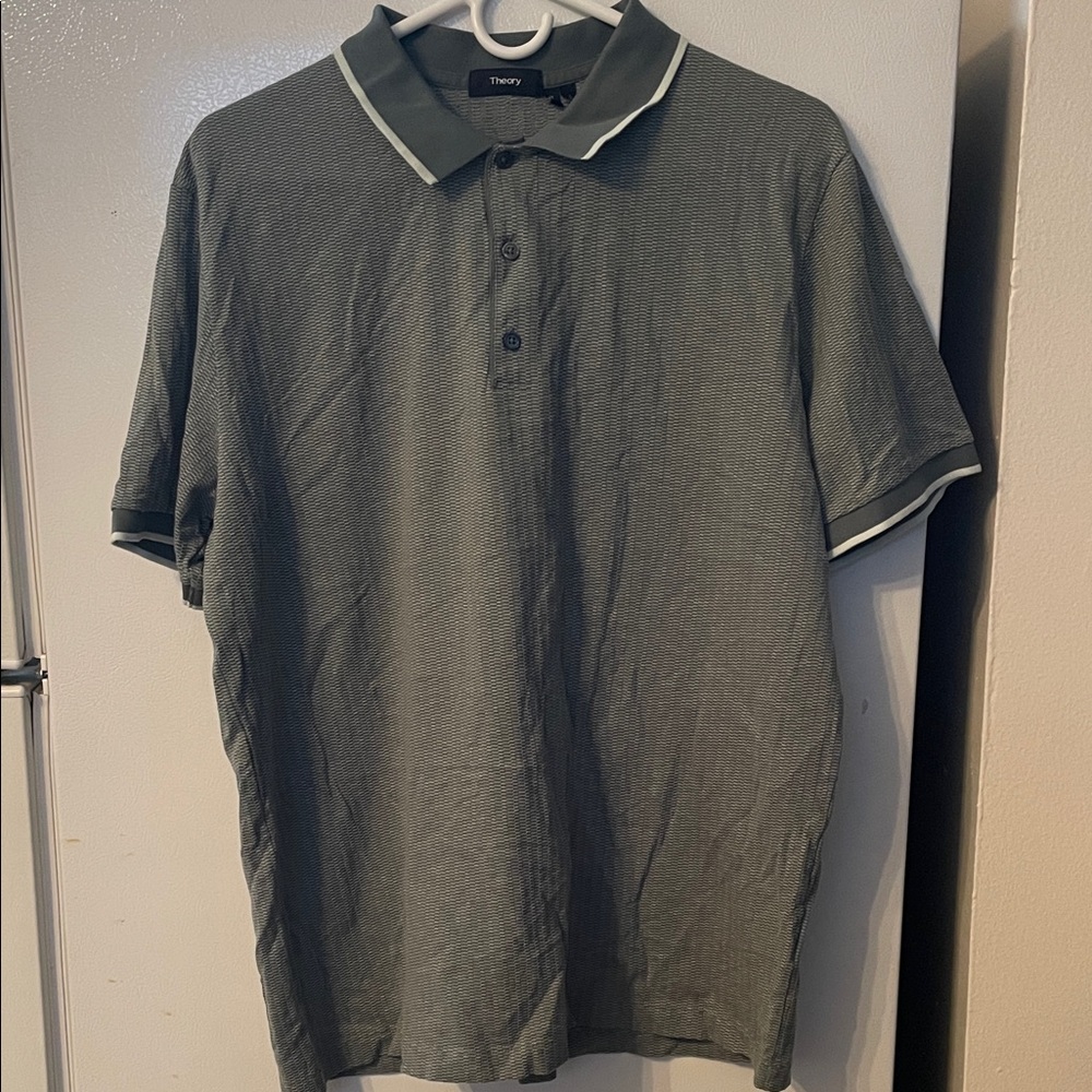 Theory Men's XL‎ 100% Pima Cotton Green Polo Shirt